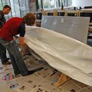 Foil on the wodden framework